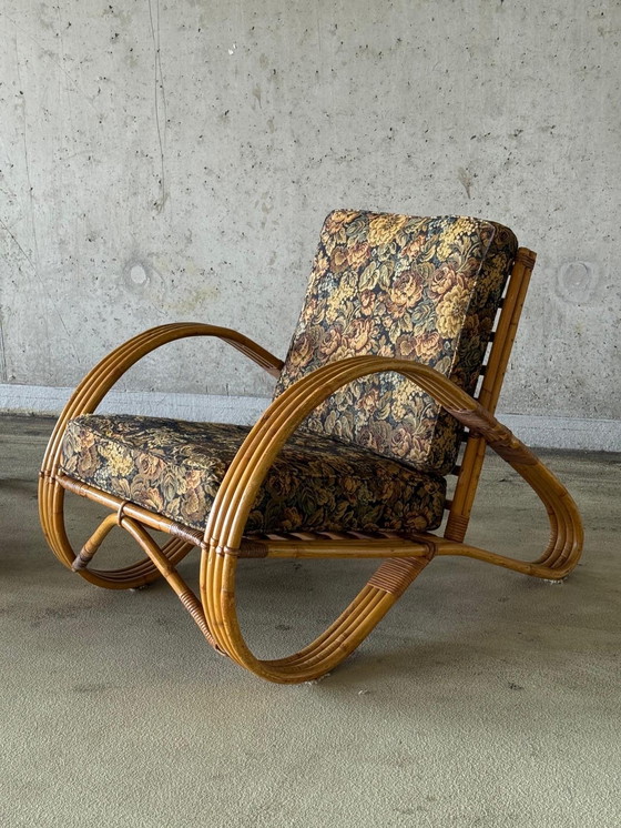 Image 1 of Set/2 Vintage rattan armchair by Rohé Noordwolde