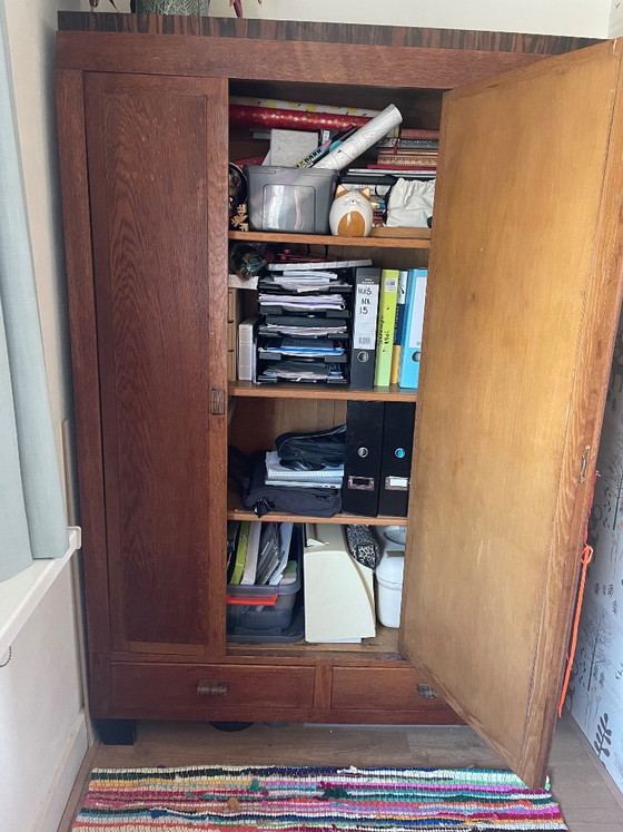 Magnifique armoire/placard à linge Art Déco ancien (années 1930) – Démontable – Wood (photo 7 of 17)