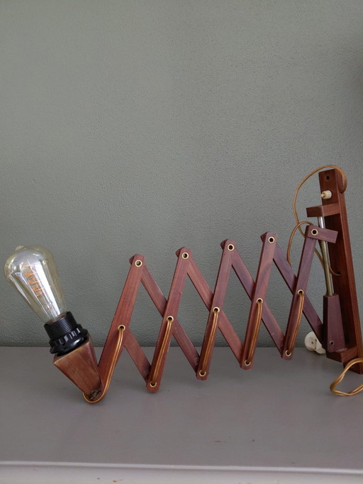Harmonica schaar lamp hout