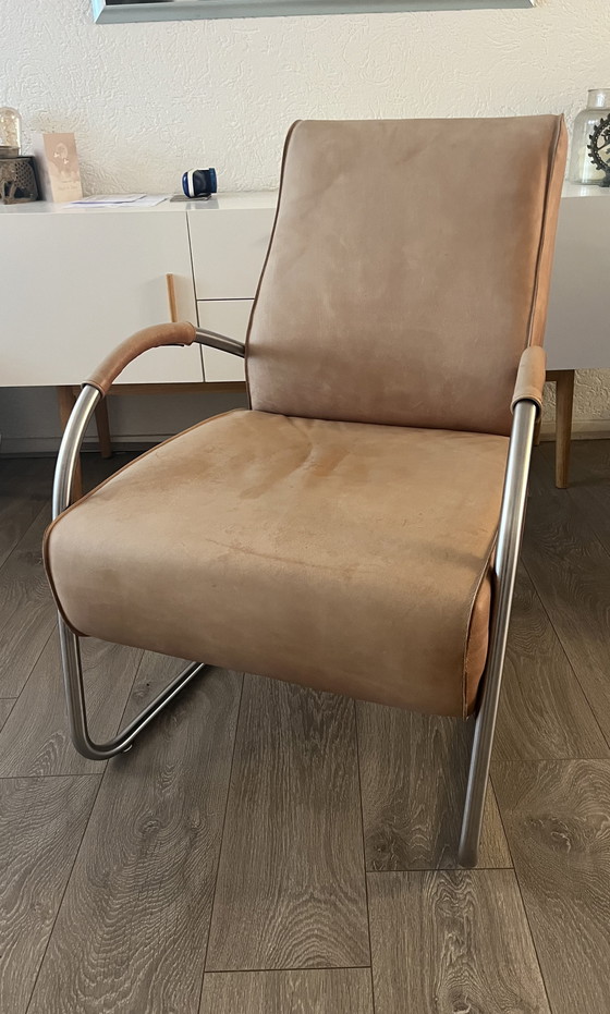 Image 1 of Sillón de diseño Jess de piel moderna Bauhaus