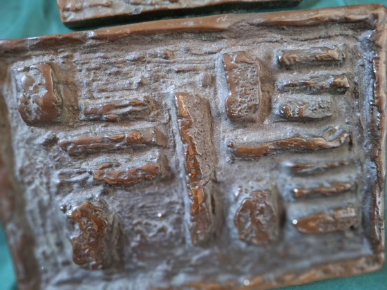 Image 1 of Pomello della porta in bronzo ottone stile brutalista alpino