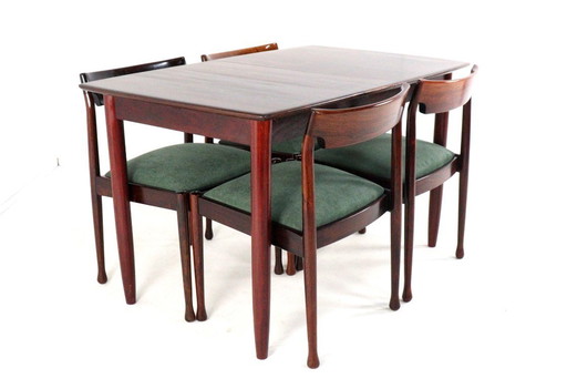 Set rosewood chairs + dining table dining set vintage