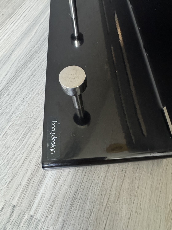 Image 1 of Bony Design Edelstahl-Garderobenständer mit 5 Haken, Knöpfen und Hutablage