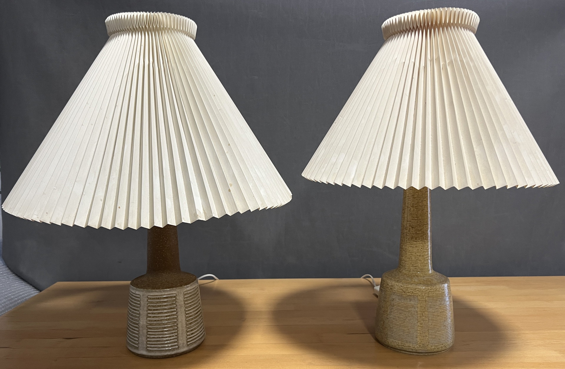 2 X Table Lamps Palshus / Le Klint , Denmark , Vintage , Pottery