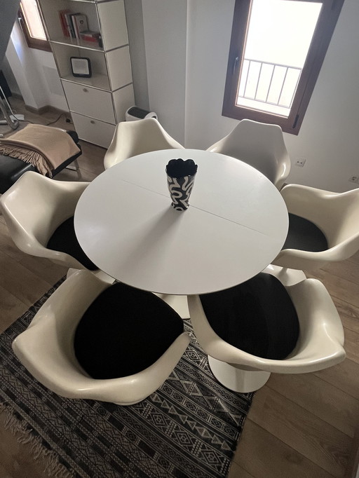 Table à manger & 6 fauteuils pivotants