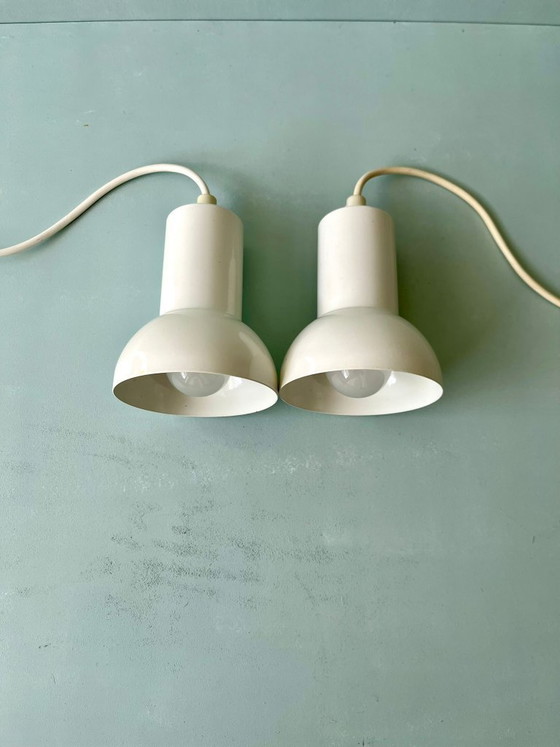 Image 1 of 2x Lamp Denmark midcentury light spot postmodern 70s 80s Danish white metal