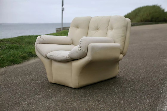 Image 1 of 2x "Space Age" leren fauteuils