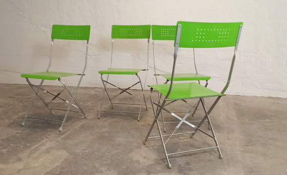 Image 1 of 4 chaises pliantes de jardin en métal