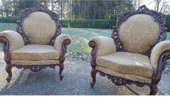 Image 1 of Barok Bank Met Fauteuils