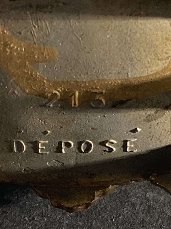 Image 1 of Kleine, antike Schmuckschatulle aus vergoldetem Metall im Stil Louis XV.