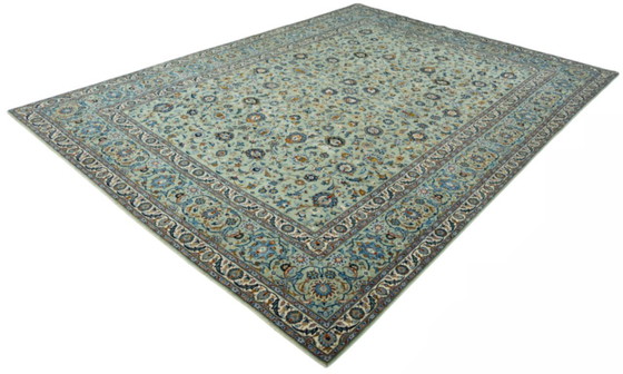 Image 1 of Perzisch tapijt - Kashan kurk 415 x 310 cm in pistachegroen