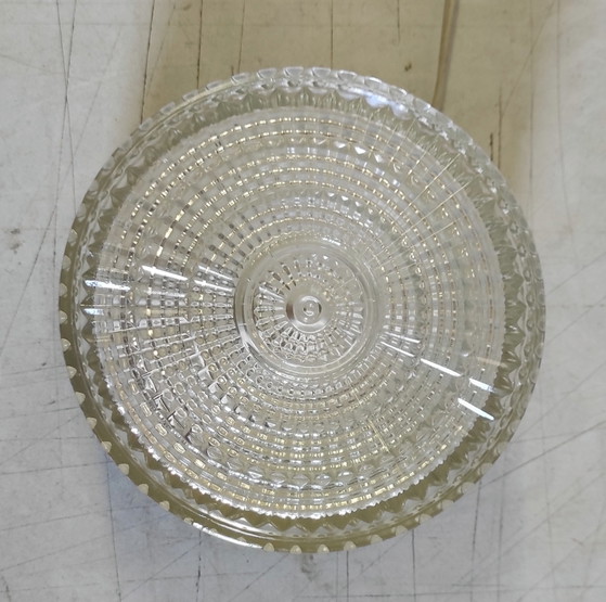 Image 1 of Plafond- of wandlamp van prismatisch glas - midden 20e eeuw