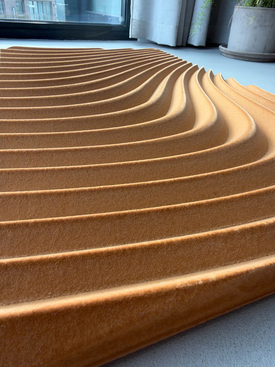 Arno Hoogland – Wave Flock Ochre | Sculptural Wall Art – Sculpture, Velvet, Wood (photo 2 of 14)