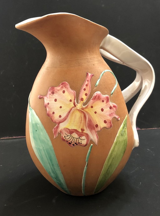 Vintage Ceramic Pitcher Vase From Fiamma, Italy