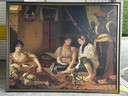 Monumentale huile sur toile d’après Eugène Delacroix – Femmes d’Alger dans leur appartement