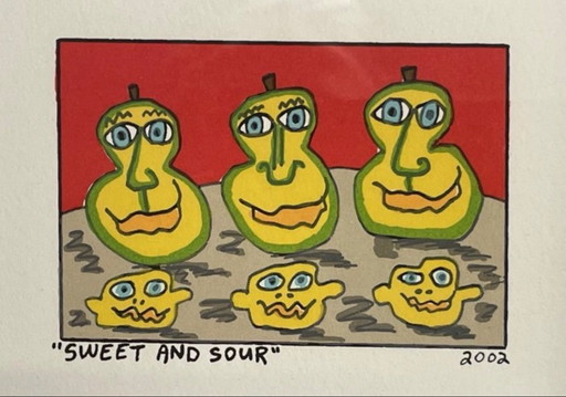 Original Screen Print by James Rizzi: "Sweet and Sour, 2002"