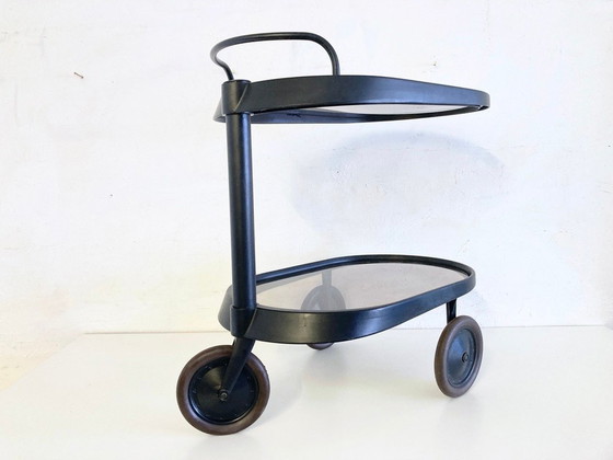 Image 1 of Alessi Emsta serveerwagen, ontwerp van Enzo Mari, postmodernistische Memphis-periode uit de jaren 80