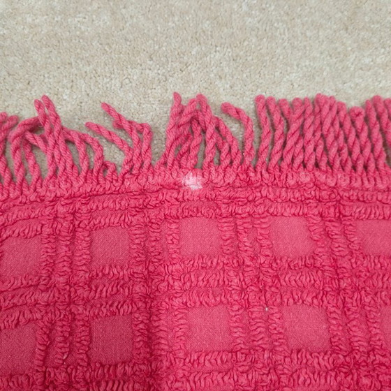 Image 1 of Original Chenille-Teppich/Spreter rosa 50s-70er Jahre