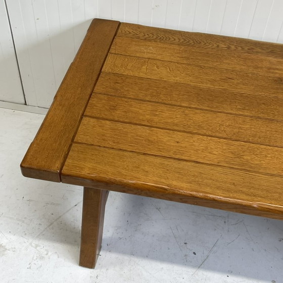 Image 1 of Vintage solid oak Brutalist coffee table