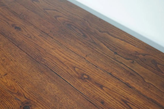 Image 1 of Antico tavolo da pranzo rustico francese in rovere, inizio XX secolo