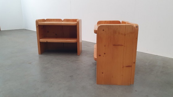 Brutalist Vintage Massief Grenen Kastjes Jaren 70 Deens – Nachtkastjes, Wood (photo 6 of 14)
