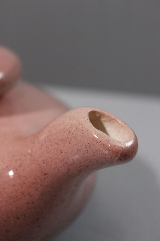 Image 1 of Servizio da caffè in ceramica da 9 pezzi, smalto rosa maculato Max Idlas, Francia, XX secolo