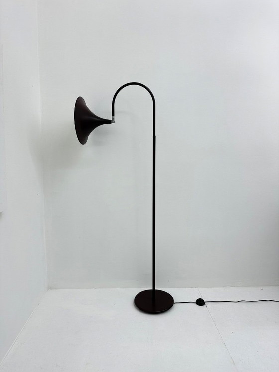Image 1 of Hala Zeist Trompeten-Stehlampe in Braun, minimalistisch, niederländisches Design der 1970er Jahre