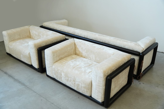 Image 1 of 1973 "Cornaro" Sofa & Fauteuil Set door Carlo Scarpa voor Gavina - Iconisch Italiaans Modernistisch Ontwerp