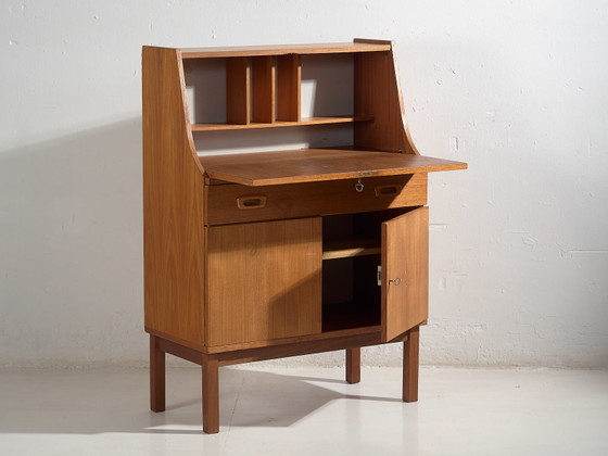 Bureau vintage (c.1960) #47, Bureaux, Bois, Métal, Marron, Scandinavian (photo 19 sur 24)