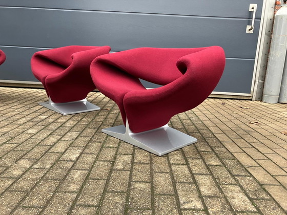 Image 1 of 2x Artifort Ribbon by Pierre Paulin Burgundy in Top Condition (Like New)!!