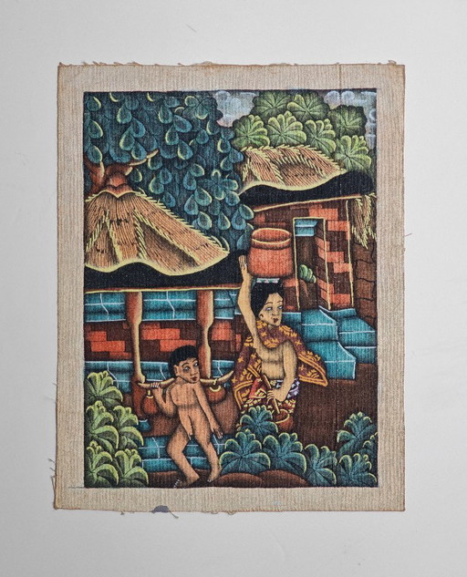 Vintage Balinese Batik / Hand-Painted Cloth – Indonesia