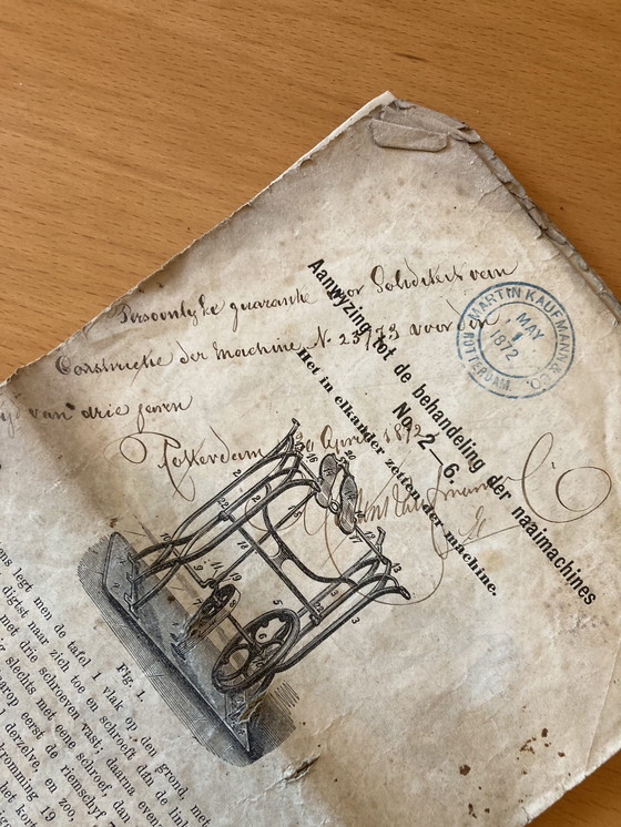 Image 1 of Antique step sewing machine from 1873