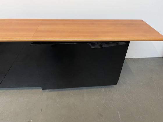 Image 1 of Buffet design italien noir avec plateau en bois, années 90