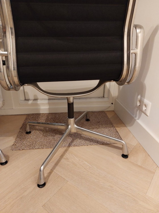 Image 1 of 2x Vitra EA112 black leather chairs