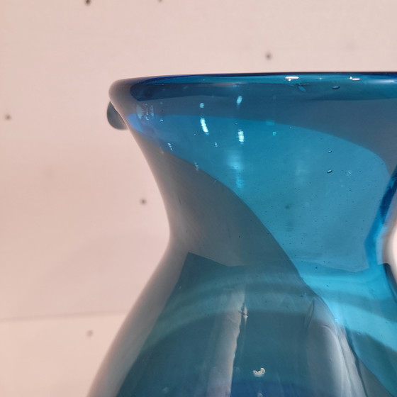 Image 1 of Jarra cristal soplado azul, 50’s - Italia