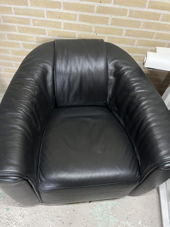 Natuzzi Lederen Draai Fauteuils – Draaistoelen, Leather (photo 5 of 5)