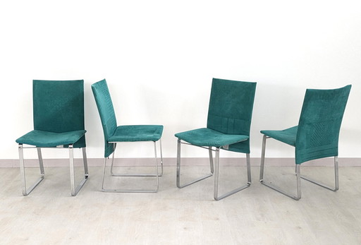 Stuhl - Stahl, Stoff - Vier Vintage-Stühle