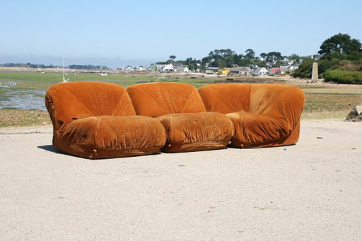 Canapé Modulable Airborne "Patate", Velours, Années 70 – 3 5 zitsbanken, Velvet (photo 2 of 26)