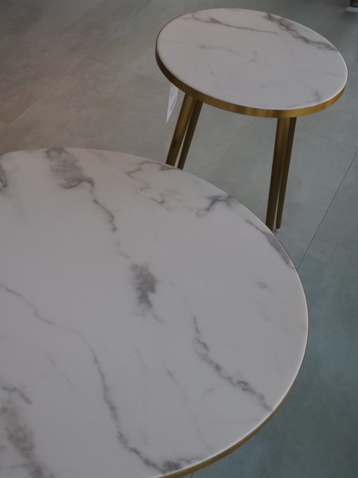 Pols Potten White Marble salontafel (set van 2)