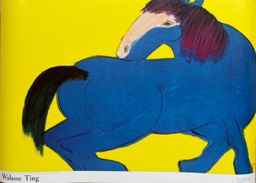 Walasse Ting, Caballo Azul, Copyright 1990, Yves Riviere .....Impreso en Suiza – posters, Paper