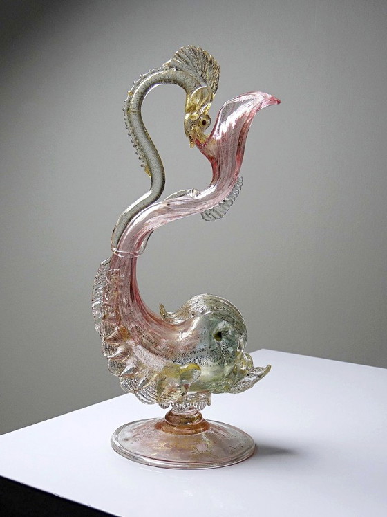 Dolfijn Aiguière van Antonio Salviati in Murano glas, 19e eeuw – Glaskunst (photo 8 of 15)