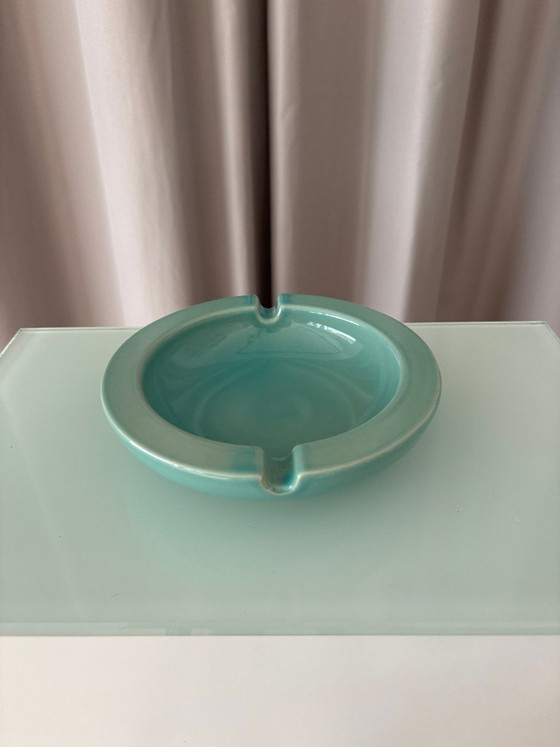 Posacenere Vintage in Ceramica d'Arte – Smalto Verde Acqua / Celadon – Anni '70 – Regali (photo 2 of 7)