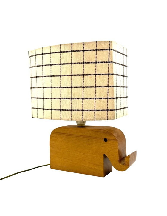 Image 1 of Mid century Modern wood elephant table lamp, Italy circa 1960s