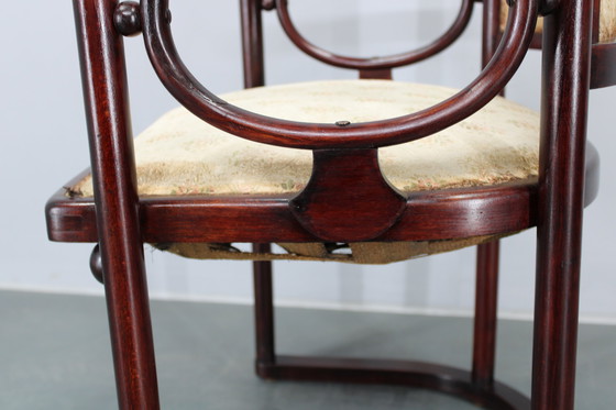 Image 1 of Beukenhouten bank en stoel