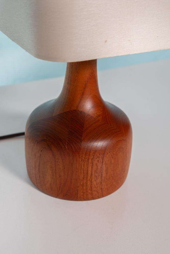 Image 1 of Japandi Deens design tafellamp teakhout, sixties table lamp