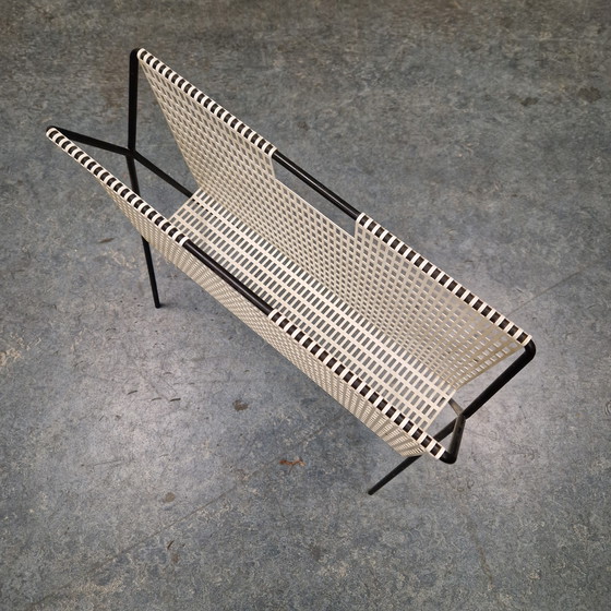 Image 1 of Portariviste anni '50, portaoggetti da lettura, cestino da lettura vintage in stile pilastro