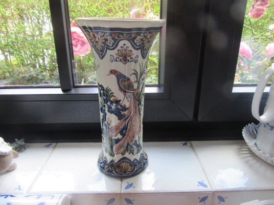 Image 1 of Boch "Vieux Rhodes" tall vase 26 cm handworked. 50's, vintage