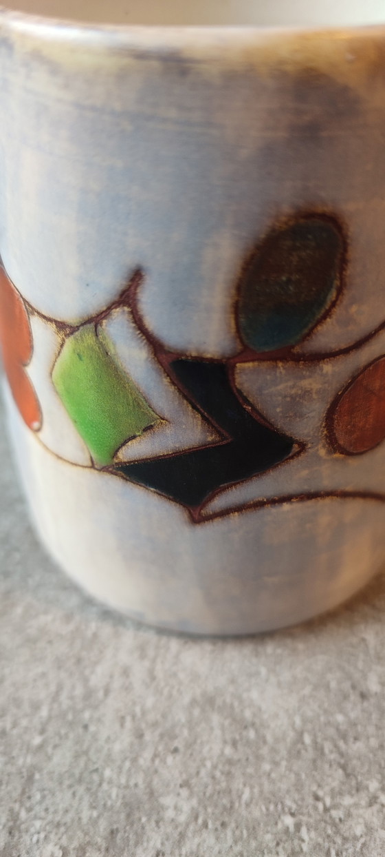 Image 1 of Ceramic creamer pitcher signed Marie-Christine Treinen