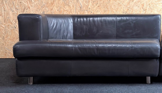 Image 1 of Rolf Benz bank en 2 fauteuils zwart leer