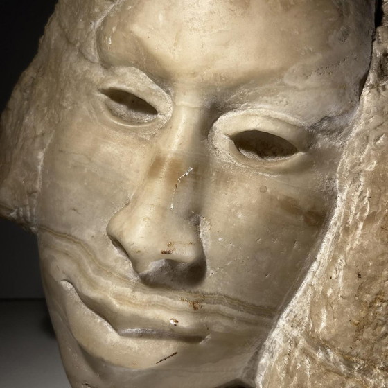 Georg Glaser, Woman's Face Sculpture, 1980s, Marble – Art Deco (photo 4 of 14)